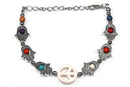 White Hamsa Hands & Peace Bracelet