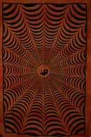 Saffron Trippy Yin Yang 3D Hand-loom Style Tapestry