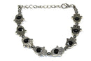 Black Hamsa Hands & Vibrant Bead Bracelet