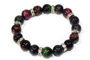 Multi Color Agate & Pave Charms Yoga Bracelet
