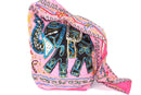 Pink Colorful Elephant Sling Jhola Bag