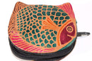 Colorful Fishies Coin Leather Purse by Wild Lotus