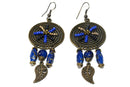 Blue Dream Catcher Bead Work Earrings