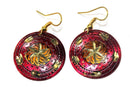Royal Pink Metallic Cosmic Star Earrings