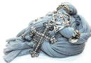 Everyday Grey Cross Pendant Scarf