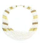 Empress Layered Beads White Necklace