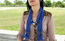 Nautical Blue Cross Pendant Scarf | Wild Lotus
