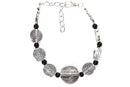 Black Infinity Spiral Charm Bracelet