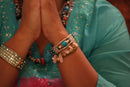 Green Polka Dot Bling Bangle | Wild Lotus