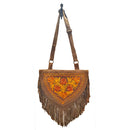 Kashida Embroidery of Bihar Suede Purse with Fringe Tassel Shoulder Bag | Wild Lotus® | @wildlotusbrand
