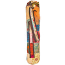 White Sequin Fabric Embroidery Patchwork Pattern Yoga Mat Bag Carrier with Velcro Front Pocket | Wild Lotus® | @wildlotusbrand