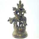 Small Lord Krishna Kishan Kanha with Kamdhenu Cow Murti Idol Statue Sculpture Brass Statue