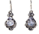 White Quartz Oval Earrings